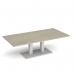Eros rectangular coffee table with flat white rectangular base and twin uprights 1600mm x 800mm - made to order ECR1600-WH