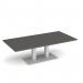 Eros rectangular coffee table with flat white rectangular base and twin uprights 1600mm x 800mm - Onyx Grey ECR1600-WH-OG