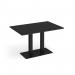 Eros rectangular dining table with flat black rectangular base and twin uprights 1200mm x 800mm - Black EDR1200-K-BK