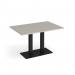 Eros rectangular dining table with flat black rectangular base and twin uprights 1200mm x 800mm - Light Grey EDR1200-K-LG