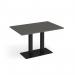 Eros rectangular dining table with flat black rectangular base and twin uprights 1200mm x 800mm - Onyx Grey EDR1200-K-OG