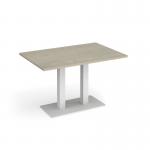 Eros rectangular dining table with flat white rectangular base and twin uprights 1200mm x 800mm - made to order EDR1200-WH