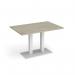Eros rectangular dining table with flat white rectangular base and twin uprights 1200mm x 800mm - made to order EDR1200-WH