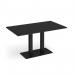 Eros rectangular dining table with flat black rectangular base and twin uprights 1400mm x 800mm - Black EDR1400-K-BK