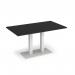 Eros rectangular dining table with flat white rectangular base and twin uprights 1400mm x 800mm - Black EDR1400-WH-BK