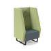 Encore² high back 1 seater sofa 600mm wide with black sled frame - elapse grey seat with endurance green back