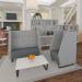 Encore² high back 1 seater sofa 600mm wide with black sled frame - elapse grey seat with late grey back and arms ENC01H-MF-EG-LG