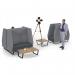 Encore² high back 1 seater sofa 600mm wide with black sled frame - elapse grey seat with late grey back and arms ENC01H-MF-EG-LG