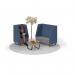Encore² high back 1 seater sofa 600mm wide with black sled frame - late grey seat with range blue back and arms ENC01H-MF-LG-RB