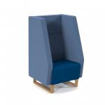 Encore high back 1 seater sofa 600mm wide with wooden sled frame - maturity blue seat with range blue back ENC01H-WF-MB-RB