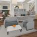Encore² low back 1 seater sofa 600mm wide with black sled frame - elapse grey seat with late grey back and arms ENC01L-MF-EG-LG