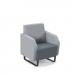 Encore² low back 1 seater sofa 600mm wide with black sled frame - elapse grey seat with late grey back and arms