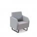 Encore² low back 1 seater sofa 600mm wide with black sled frame - forecast grey seat with late grey back