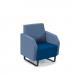 Encore² low back 1 seater sofa 600mm wide with black sled frame - maturity blue seat with range blue back