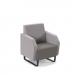 Encore² low back 1 seater sofa 600mm wide with black sled frame - present grey seat with forecast grey back