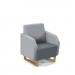Encore² low back 1 seater sofa 600mm wide with wooden sled frame - elapse grey seat with late grey back and arms