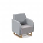 Encore low back 1 seater sofa 600mm wide with wooden sled frame - forecast grey seat with late grey back ENC01L-WF-FG-LG