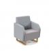 Encore² low back 1 seater sofa 600mm wide with wooden sled frame - forecast grey seat with late grey back