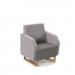 Encore² low back 1 seater sofa 600mm wide with wooden sled frame - present grey seat with forecast grey back