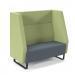 Encore² high back 2 seater sofa 1200mm wide with black sled frame - elapse grey seat with endurance green back