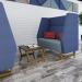 Encore² high back 2 seater sofa 1200mm wide with black sled frame - elapse grey seat with late grey back and arms ENC02H-MF-EG-LG