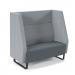 Encore² high back 2 seater sofa 1200mm wide with black sled frame - elapse grey seat with late grey back and arms