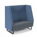 Encore² high back 2 seater sofa 1200mm wide with black sled frame - elapse grey seat with range blue back
