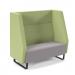 Encore² high back 2 seater sofa 1200mm wide with black sled frame - forecast grey seat with endurance green back