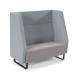 Encore² high back 2 seater sofa 1200mm wide with black sled frame - forecast grey seat with late grey back