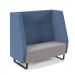 Encore² high back 2 seater sofa 1200mm wide with black sled frame - forecast grey seat with range blue back