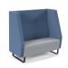 Encore² high back 2 seater sofa 1200mm wide with black sled frame - late grey seat with range blue back and arms
