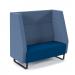 Encore² high back 2 seater sofa 1200mm wide with black sled frame - maturity blue seat with range blue back