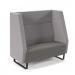 Encore² high back 2 seater sofa 1200mm wide with black sled frame - present grey seat with forecast grey back