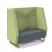 Encore² high back 2 seater sofa 1200mm wide with wooden sled frame - elapse grey seat with endurance green back
