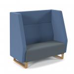 Encore high back 2 seater sofa 1200mm wide with wooden sled frame - elapse grey seat with range blue back ENC02H-WF-EG-RB