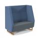 Encore² high back 2 seater sofa 1200mm wide with wooden sled frame - elapse grey seat with range blue back