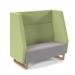 Encore² high back 2 seater sofa 1200mm wide with wooden sled frame - forecast grey seat with endurance green back