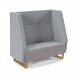 Encore high back 2 seater sofa 1200mm wide with wooden sled frame - forecast grey seat with late grey back ENC02H-WF-FG-LG