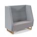 Encore² high back 2 seater sofa 1200mm wide with wooden sled frame - forecast grey seat with late grey back