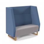 Encore high back 2 seater sofa 1200mm wide with wooden sled frame - forecast grey seat with range blue back ENC02H-WF-FG-RB