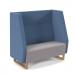 Encore² high back 2 seater sofa 1200mm wide with wooden sled frame - forecast grey seat with range blue back