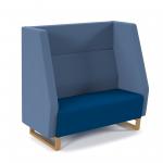 Encore high back 2 seater sofa 1200mm wide with wooden sled frame - maturity blue seat with range blue back ENC02H-WF-MB-RB