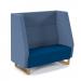 Encore² high back 2 seater sofa 1200mm wide with wooden sled frame - maturity blue seat with range blue back