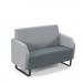 Encore² low back 2 seater sofa 1200mm wide with black sled frame - elapse grey seat with late grey back and arms