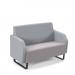 Encore² low back 2 seater sofa 1200mm wide with black sled frame - forecast grey seat with late grey back