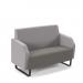 Encore² low back 2 seater sofa 1200mm wide with black sled frame - present grey seat with forecast grey back