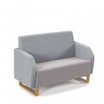 Encore low back 2 seater sofa 1200mm wide with wooden sled frame - forecast grey seat with late grey back ENC02L-WF-FG-LG