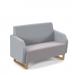 Encore² low back 2 seater sofa 1200mm wide with wooden sled frame - forecast grey seat with late grey back