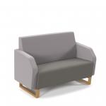 Encore low back 2 seater sofa 1200mm wide with wooden sled frame - present grey seat with forecast grey back ENC02L-WF-PG-FG