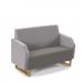 Encore² low back 2 seater sofa 1200mm wide with wooden sled frame - present grey seat with forecast grey back